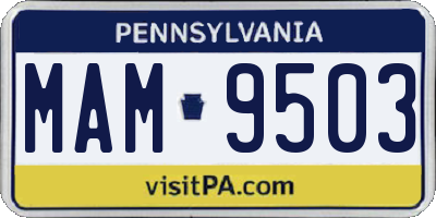 PA license plate MAM9503