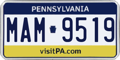 PA license plate MAM9519