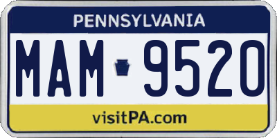 PA license plate MAM9520