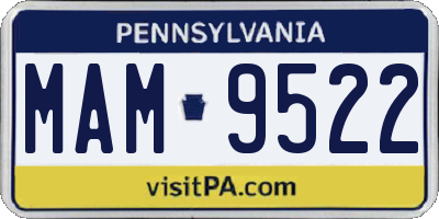 PA license plate MAM9522
