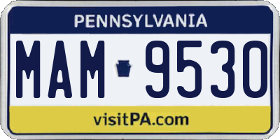 PA license plate MAM9530