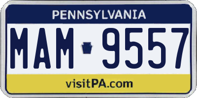 PA license plate MAM9557