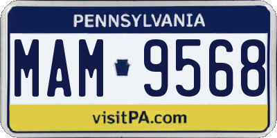 PA license plate MAM9568