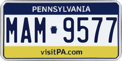 PA license plate MAM9577