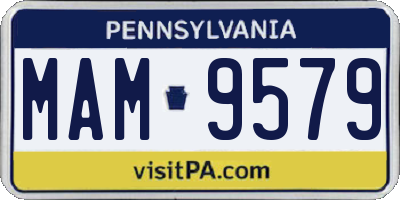 PA license plate MAM9579