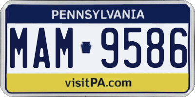 PA license plate MAM9586