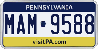 PA license plate MAM9588