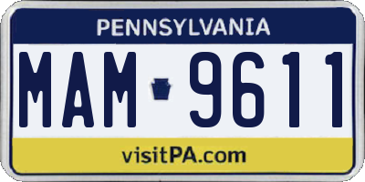 PA license plate MAM9611