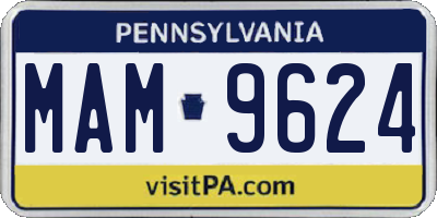 PA license plate MAM9624