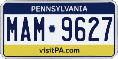 PA license plate MAM9627