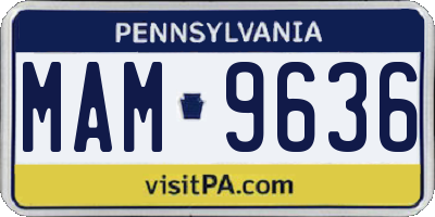 PA license plate MAM9636