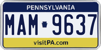 PA license plate MAM9637