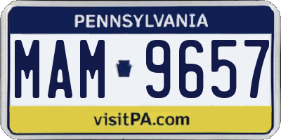 PA license plate MAM9657