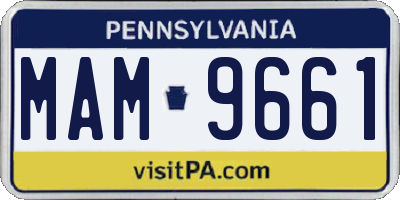 PA license plate MAM9661
