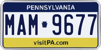 PA license plate MAM9677