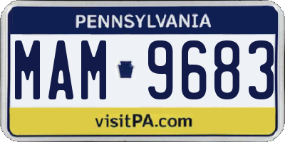 PA license plate MAM9683