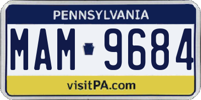 PA license plate MAM9684