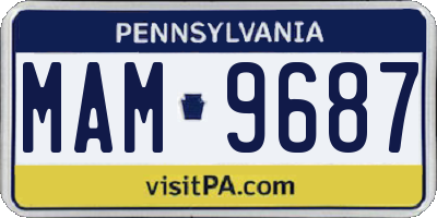 PA license plate MAM9687