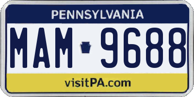 PA license plate MAM9688