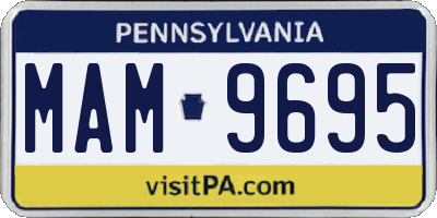 PA license plate MAM9695