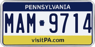 PA license plate MAM9714