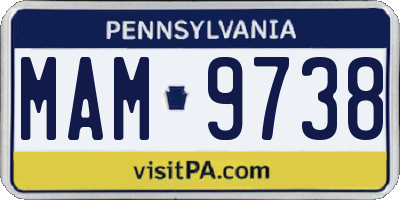 PA license plate MAM9738
