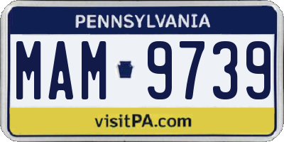 PA license plate MAM9739