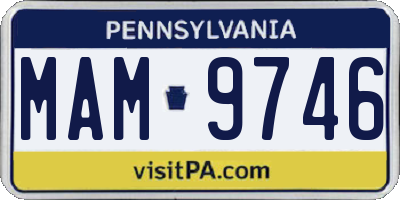 PA license plate MAM9746
