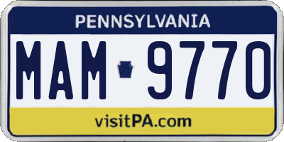 PA license plate MAM9770