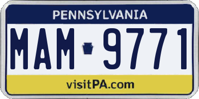 PA license plate MAM9771