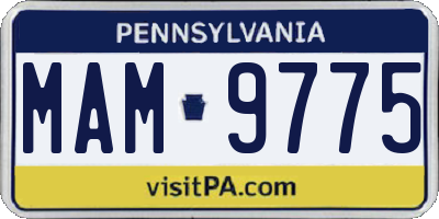 PA license plate MAM9775