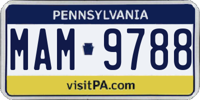 PA license plate MAM9788