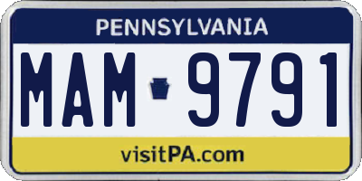 PA license plate MAM9791