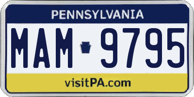 PA license plate MAM9795
