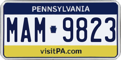 PA license plate MAM9823