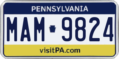 PA license plate MAM9824