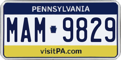 PA license plate MAM9829