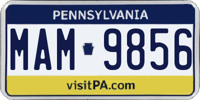 PA license plate MAM9856