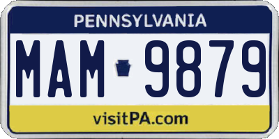 PA license plate MAM9879