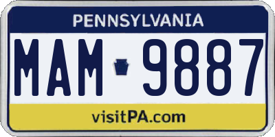 PA license plate MAM9887
