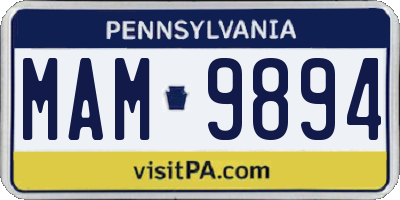 PA license plate MAM9894