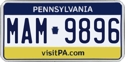 PA license plate MAM9896