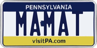 PA license plate MAMAT