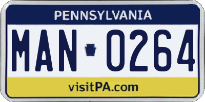 PA license plate MAN0264