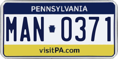 PA license plate MAN0371