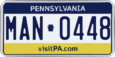 PA license plate MAN0448