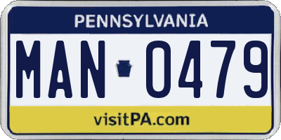 PA license plate MAN0479