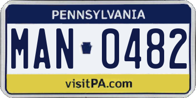 PA license plate MAN0482