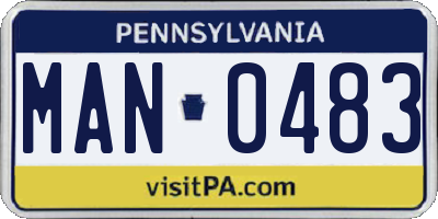 PA license plate MAN0483
