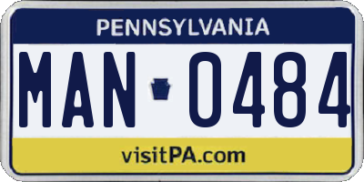 PA license plate MAN0484